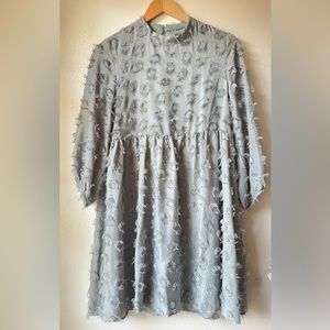 Zara light blue fringe dot dress - size S